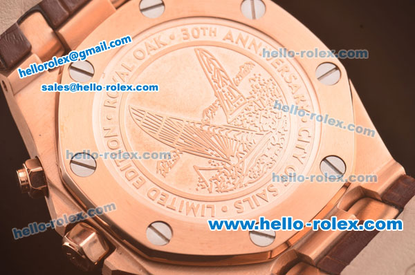 Audemars Piguet City of Sails Chronograph Swiss Valjoux 7750 Movement Rose Gold Case with White Dial - Click Image to Close